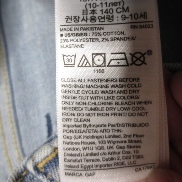 NWT GAP youth JEANS denim SKINNY blue STRETCH adjustable DISTRESSED SIZE 10 - Picture 10 of 13